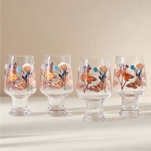 Anthropologie Dabinette Cider Stemmed Glasses, Set of 4 butterfly 🦋